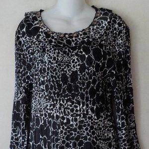 Moonlight Bay Petite blouse sz PXL 16P BW EUC